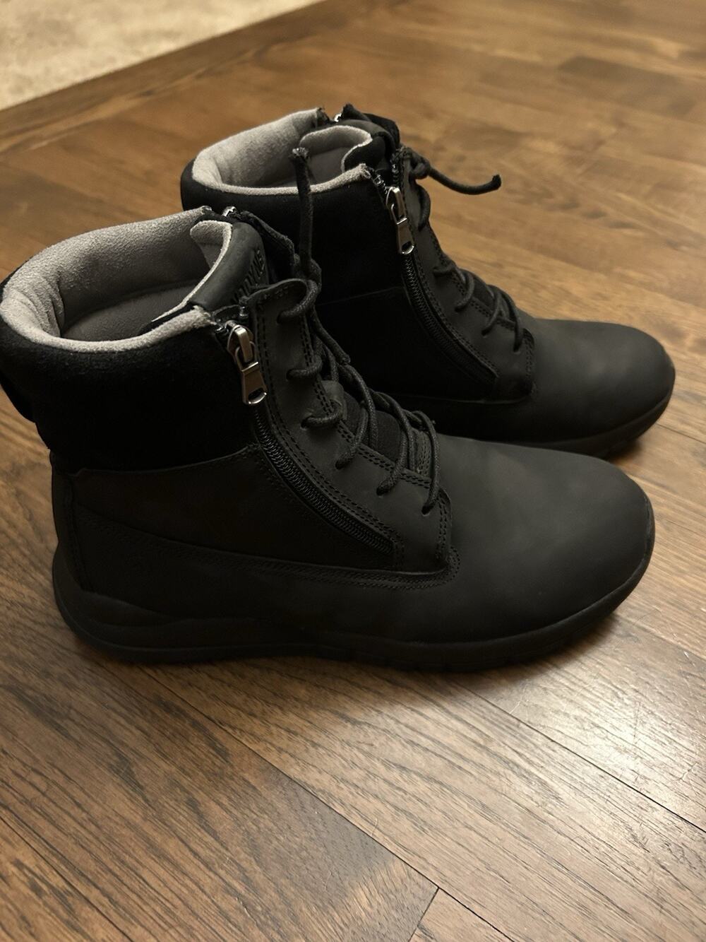 Anodyne No. 90 sz 9.5XW Boots Trail Worker Black Leather Zip DIABETIC E26